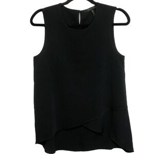 BCBGMaxAzria Sleeveless High Low Crossover Asymmetrical Hem Blouse, size XS